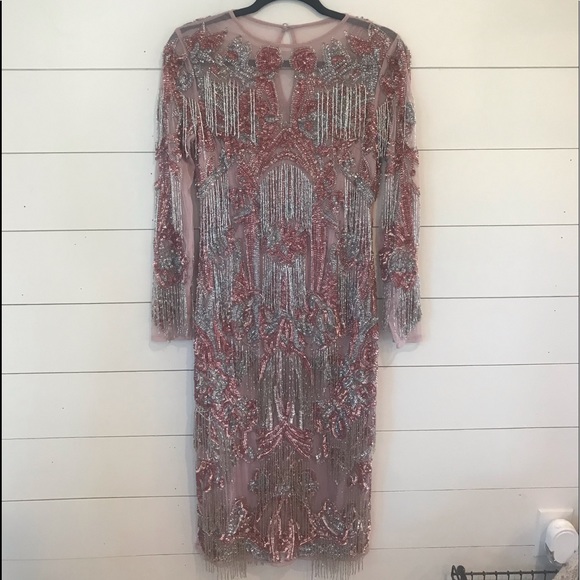 floral fringe dress